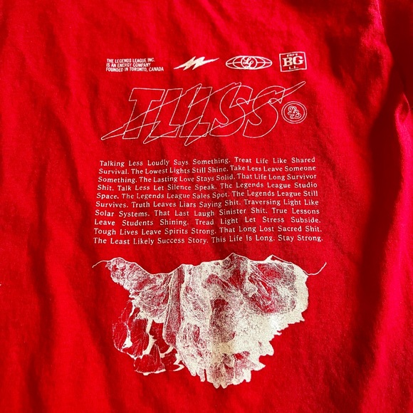 Legends League XL in bright red with white design and type. - Picture 4 of 5